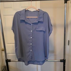 Blue button down blouse